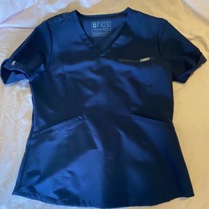 women's Navy Zinga 2.0 - Tapered Scrub Top/